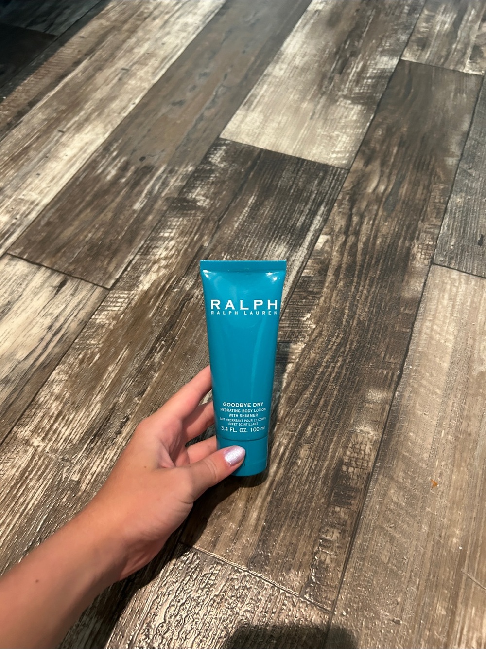 Ralph Lauren teal body lotion tube